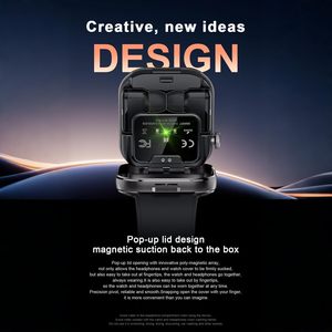 Montre connectée avec écouteurs sans fil intégrés, appels Bluetooth, sports de plein air, montres intelligentes - Product Image 3