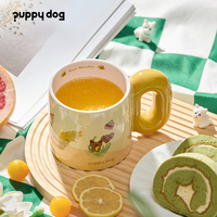 Tazza in Ceramica Stile Nordico con Manico Spesso, Creativa e Carina, Dipinta a Mano, per Caffè, Estetica da Ufficio, 600ml, Lavabile in Lavastoviglie e Microonde