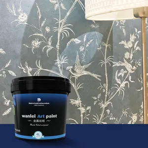Wanlei marca pintura baixo voc casa parede interior metálico veludo pintura