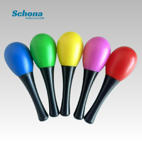 Orff Colorful Plastic Maraca Kids Percussion Shaker Early Education Musical Instrument for Kindergarten Teaching Use 13*4cm