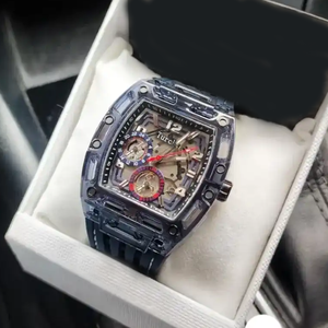 นาฬิกาควอตซ์<span class=keywords><strong>ผู้ชาย</strong></span> Luxury <span class=keywords><strong>Guess</strong></span> รุ่น GWO499G1 หน้าปัดสี่เหลี่ยมเรืองแสง ขนาด 44 มม. กระจกคริสตัล กันน้ำ 50 เมตร สไตล์เฉพาะกลุ่ม - Product Image 4