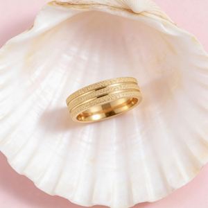 펑크 도매 저렴한 4mm 6mm 금색 텅스텐 카바이드 반지 베벨 폴리싱 엣지 더블 그루브 웨딩 링 밴드 - Product Image 5