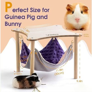 Cama para Animales Pequeños, Cama Rectangular de Madera Resistente para Mascotas, Chinchillas, Hámsters, Cobayas, Nido, Casa - Product Image 2