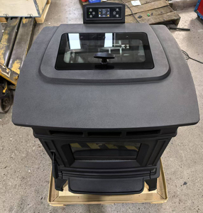 Poêle à granulés de <span class=keywords><strong>bois</strong></span> moderne en <span class=keywords><strong>fonte</strong></span> pour intérieur, design traditionnel, avec Wifi, feu réel, autoportant - Product Image 5