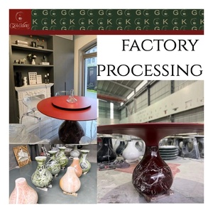 <span class=keywords><strong>Table</strong></span> à manger en marbre <span class=keywords><strong>de</strong></span> luxe GOLDKING, ronde, moderne, élégante, en pierre naturelle, pour cuisine, salle à manger, appartement, villa, hôtel - Product Image 5