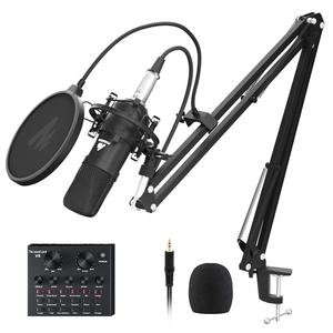 MAONO Micro de Studio PC <span class=keywords><strong>Microphone</strong></span> Kit Avec V8 Carte Son Interface Audio Pour la Communication en direct ou Chanter - Product Image 1