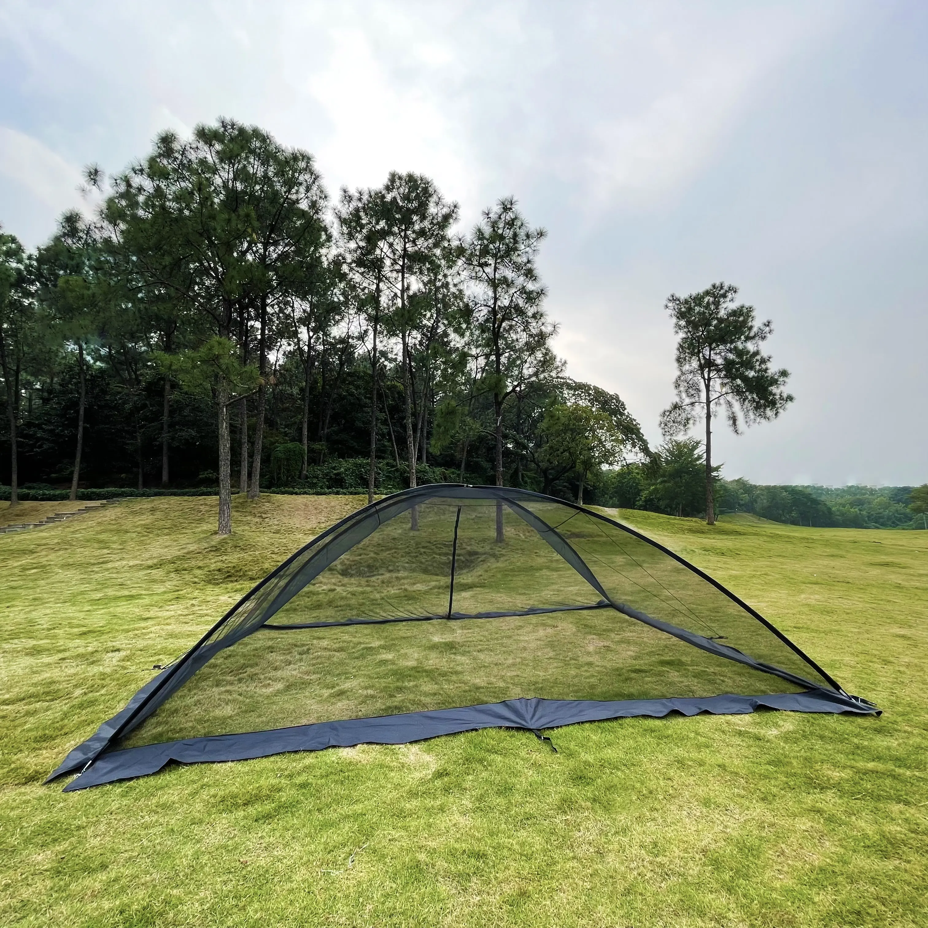 Premium Outdoor Double Size Pond Netting Dome with Tent Ropes and Zipper Nylon Mesh Garden Cover to Repel Mosquitoes Tent