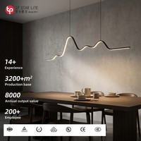 Lustre LED Minimaliste Moderne pour Salle à Manger, Suspension Créative pour Café, Îlot et Réception, Longue Bande Lumineuse