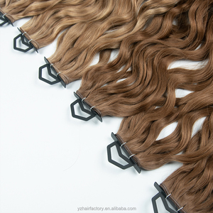 Extensions de cheveux Genius Weft de haute qualité, nouveau design, cheveux russes européens, sans couture, Remy, nouées à la main - Product Image 5