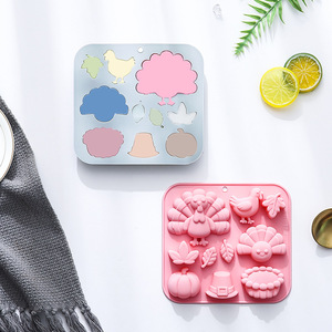 Moldes de Silicona Antiadherentes para Pastel de Pavo de Acción de Gracias, Reutilizables, de Grado Alimenticio, Lindos Moldes Magnéticos de Silicona para Chocolate, Dulces y Hielo - Product Image 2