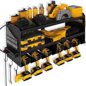 JH-机械电动工具组织器定制车库或车间耐用钻头存储重型壁挂式金属电动工具架
