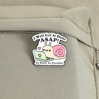 Épinglette en émail Kawaii Escargot, Mode de repos activé, Badge métallique personnalisé, Thème Vie Lente, Bijou à revers