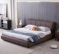 New Style Schlafzimmer möbel Schöne Holzrahmen Kingsize-Bett Hoch gepolsterte Leder Queen-Bett-Rahmen für Hotel