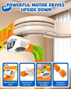 Regalo STEM para Pascua, Pista de Carreras Flexible de 3 Vías, Juego de Construcción de Vías de Tren 3D, Bloques de Pista de Carreras, Juguetes de Tren Eléctrico para Niños - Product Image 2