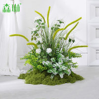 Herbe artificielle type queue de chien, fausses fleurs, arrangements de verdure, art floral, plantes de paysagisme en mousse, décor de scène bionique ressemblant à de l'herbe