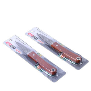 Cuchillo de injerto plegable Shuangsong, hoja de acero con alto contenido de carbono de 100 mm con borde recto, mango marrón, herramienta de jardín - Product Image 5