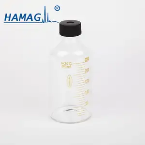 2023 New Design 66*142.5mm 250mL Screw Clear Glass Headspace Vial with Scale Thickness 2.5mm