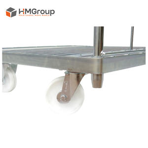 2-zijdige verzinkte zachte staal transportwagen, demontabel, opvouwbaar, middelzwaar gebruik, voor magazijnopslag - Product Image 2