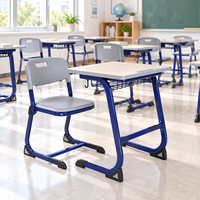 Ensemble de bureau et chaise de haute qualité à coins arrondis pour les écoles internationales