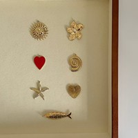 Pendentif en forme de cœur en perle de style baroque avec breloque de style océan, acier inoxydable plaqué or, adapté à la fabrication de bijoux à bricoler soi-même