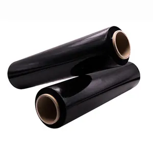 Hand Stretch Film Shrink Wrap 18" X 1500 Ft Black Plastic Wrap