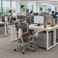 Chaise de bureau de direction ergonomique de luxe en maille colorée et réglable avec mousse moulée, mécanisme synchrone et accoudoirs 5D