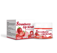 SAUVASINE alami penghalus Eksfoliasi bibir Scrub bibir stroberi mencerahkan Blueberry 30g