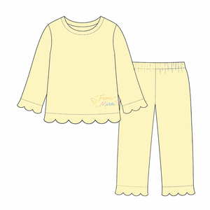 <span class=keywords><strong>Pigiama</strong></span> con bordo smerlato per bambine, set coordinato per neonati, <span class=keywords><strong>pigiama</strong></span> a maniche lunghe 100% cotone, abbigliamento da casa per bambini, abbigliamento da notte per bambini - Product Image 5