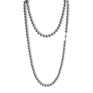 <span class=keywords><strong>Collana</strong></span> Lunga in Vetro Imitazione <span class=keywords><strong>Perla</strong></span> Grigio Argento, <span class=keywords><strong>Collana</strong></span> Multistrato a Più Livelli per Regalo - Product Image 6
