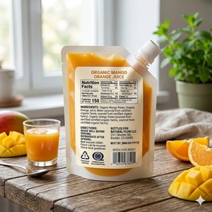 Offre Spéciale – Pochettes souples réutilisables sans BPA avec bec verseur, durables, pour lait, jus de mangue et d'<span class=keywords><strong>orange</strong></span> bio, emballage alimentaire flexible de qualité alimentaire pour bébés - Product Image 3