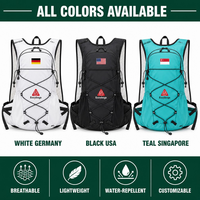 Sac à dos en jean portable personnalisable avec fermeture éclair, doublure en polyester imperméable pour la randonnée, les sports de plein air, le cyclisme, la course sur sentier, le marathon