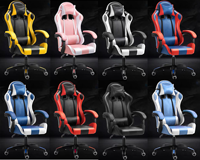 Chaise de bureau gamer la moins chère avec repose-pieds en option, bande lumineuse RGB massante et fonction Bluetooth