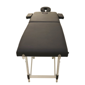 Camilla de Masaje Plegable de 2 Secciones con Marco de Aluminio y Cuero PVC, Portátil, para Moxibustión, SPA y Salón, con Bolsa de Transporte - Product Image 1