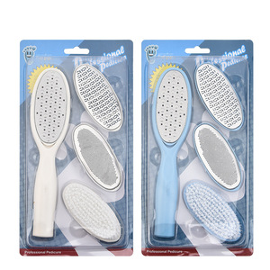 Set di 4 Lime per Piedi in Acciaio Inox con Manico in PP, Raschietto per Piedi, Lima per Calli, Strumento per Pedicure - Product Image 1