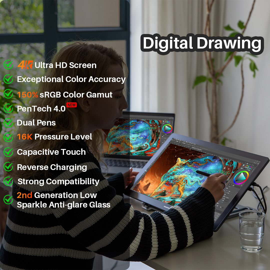 Huion Kamvas Pro 19 - Precision Graphics Tablet for Design