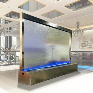 <span class=keywords><strong>Fontaine</strong></span> de cascade en acier inoxydable trempé, personnalisé (taille/logo), décoration murale de restaurant d'eau - Product Image 4