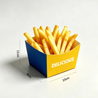 Ensembles d'emballages alimentaires jetables personnalisés - Boîtes à hamburgers, boîtes à poulet frit, sachets de chips, revêtement UV, design style frais, pour les collations