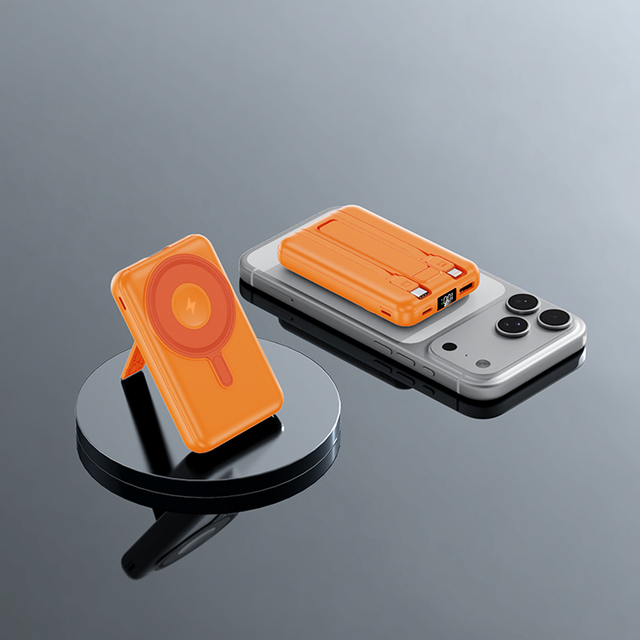 2026 Hot Selling 2 in 1 Magnetic wireless power bank for Mobile phone & Watch 10000mah battery with cable & folding bracket