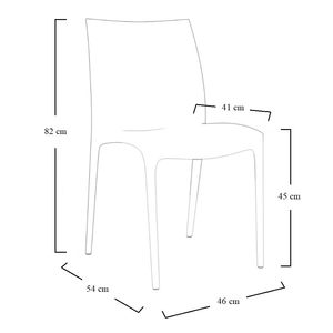 Sedie da Giardino in Polipropilene Antracite 46x54x82 Cm Impilabili Senza Braccioli per Esterni - Product Image 2