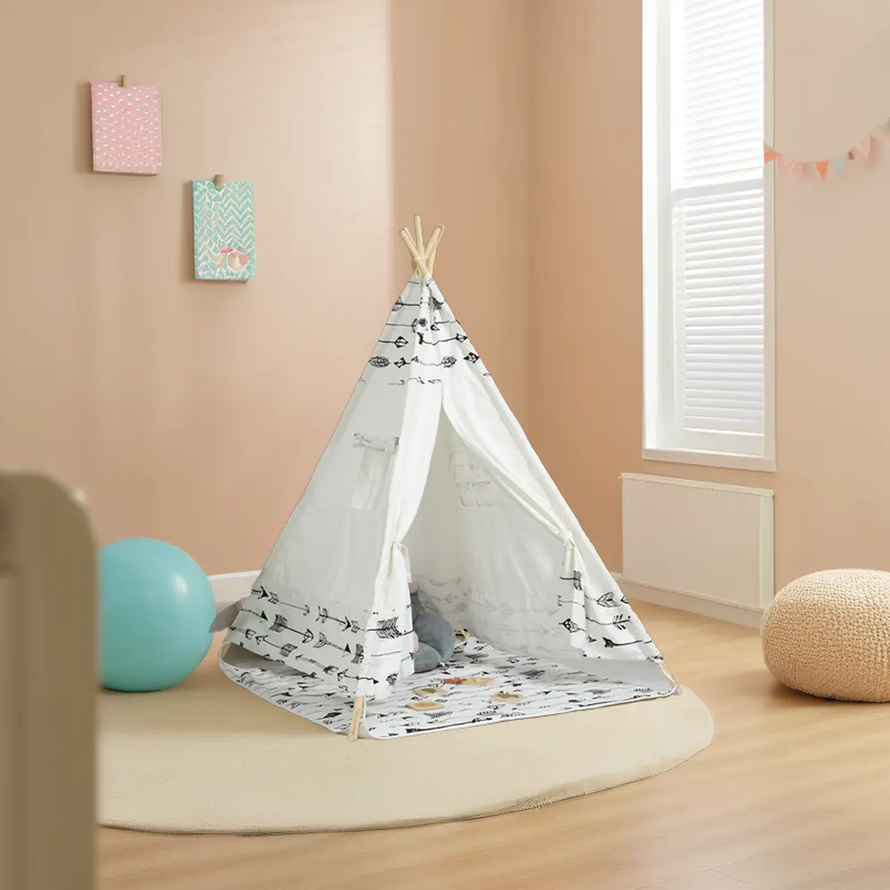 Tente de jeu d'intérieur unisexe pour enfants Tente tipi de style jouet de sport avec toile en tissu pour décorations de chambre Fêtes Playtime