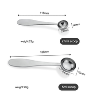Accessoires pour café expresso, cuillère à café en acier inoxydable de qualité alimentaire, mini cuillère à matcha de 2,5 ml et 5 ml, cuillères doseuses
