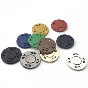 2cm Coat Invisible Metal Wholesale Color Customized Plating Round Magnetic Button Metal Snap Button for Clothing 50 Sets 2 Cm