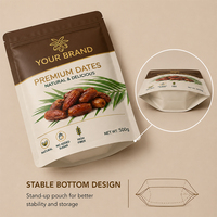 Sachet Doypack de Luxe Anti-humidité pour l'emballage de dattes biologiques saoudiennes 500g 1kg avec fermeture éclair, taille personnalisable