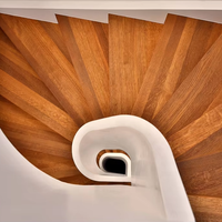 VIKO Vente à chaud d'escaliers incurvés en bois trempé pour pédales d'intérieur
