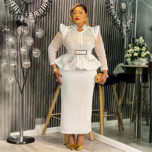 Completo Due Pezzi Taglie Forti Abbigliamento Femminile Sexy Alta Qualità Abito Tradizionale Africano <span class=keywords><strong>Oversize</strong></span> per Serate Eleganti - Product Image 3