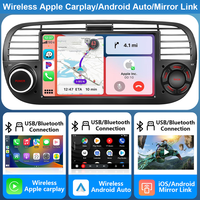 Autoradio Android 15 de 7 pouces avec écran IPS, Carplay, GPS pour Fiat 500 2007-2015
