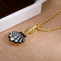 Pendentif vintage en or noir et moissanite VVS, argent sterling 925 plaqué or 18 carats, bijoux fins pour femmes, luxe