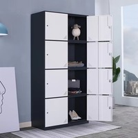 Armoire de rangement en acier à 8 portes, de haute qualité, moderne, multifonctionnelle, mobile, assemblée, réglable et verrouillable, pour écoles et hôpitaux