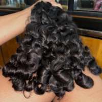 Mèches de cheveux humains indiennes brutes 100 % non traitées, bouclées, ondulées profondes, double trame, couleur naturelle noire, pour femmes noires