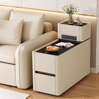Meuble d'appoint multifonctionnel en bois au design italien minimaliste moderne, compact et élégant, avec 2 tiroirs, pour salon